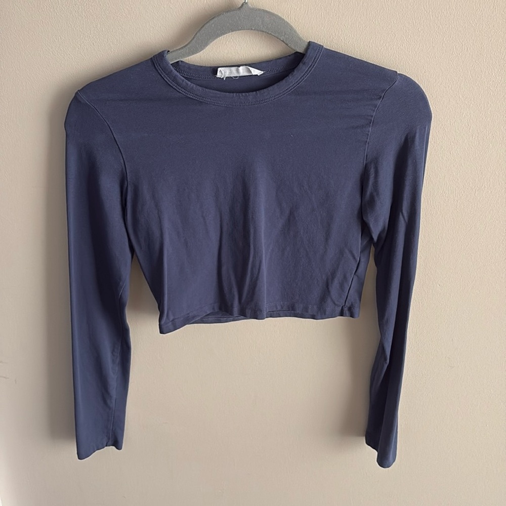 Blue LongSleeve Crop Top Size M